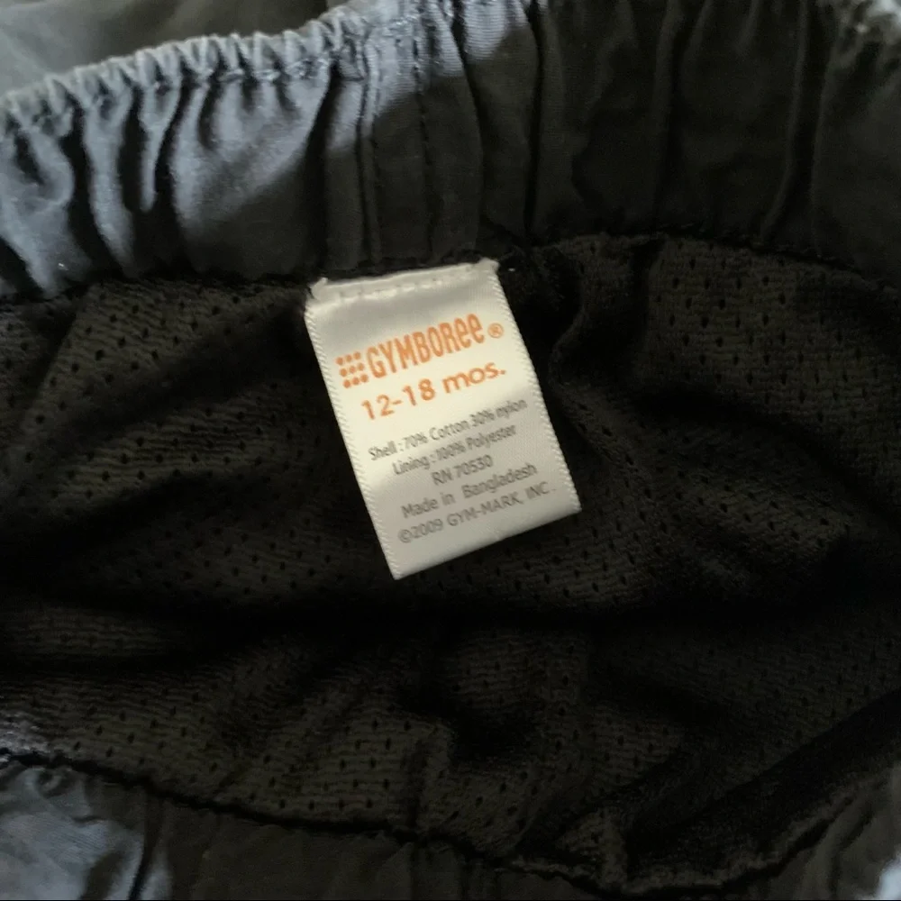 GYMBOREE Little Boys Athletic Pants Black Lined Track Comfy Infant Size 12-18m